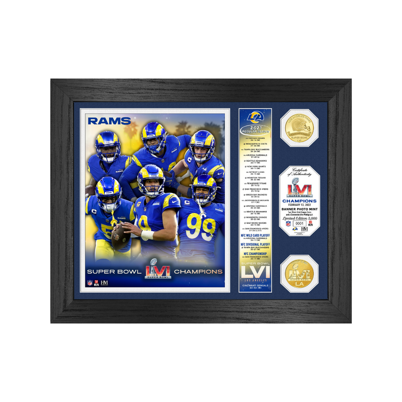 Los Angeles Rams Road to Super Bowl 56 Championship Deluxe Gold Coin & Ticket Collection