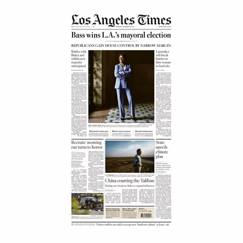 Bass Wins L.A.'s Mayoral Election 11/17 paper