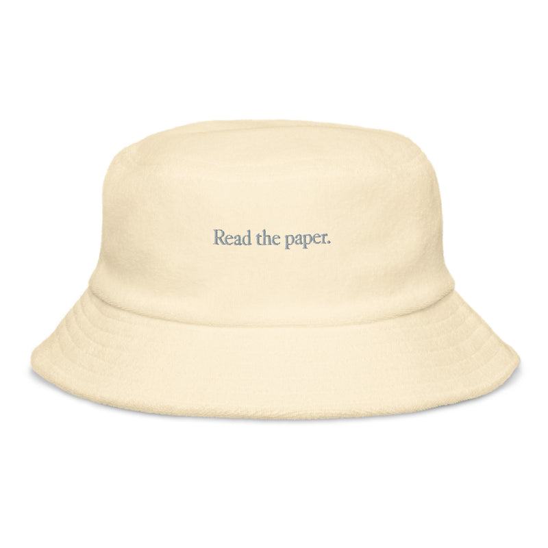 Read the Paper Terry Cloth Bucket Hat