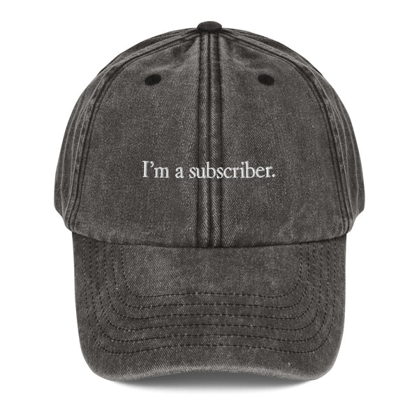 I'm a Subscriber Hat in Vintage Black